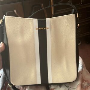 Michael Kors Cream and Black Crossbody Bag with Minimalist Design